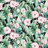 Cotton fabric 100% cotton, 125 g/m², width 160 cm, green garden on black
