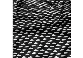 Cotton fabric Cloud mini White on Black