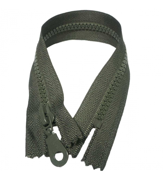 Zip kostkový 5 mm 25 cm Nedělitelný Khaki