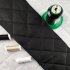 Ultrasonically quilted eco-leather, color black, by the meter