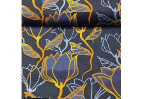 Cotton Fabric Little Flowers Hi-tech on Garnet