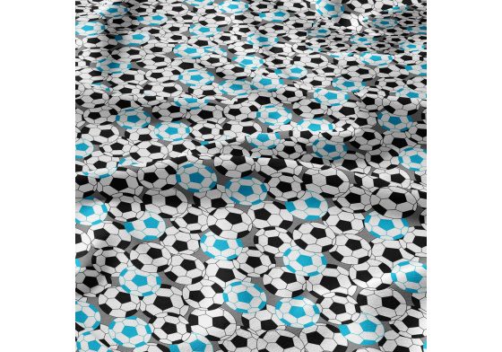 Cotton Fabric Football, Blue