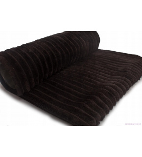 Fabric with stripes, 300 g/m², width 160 cm, by the meter, black