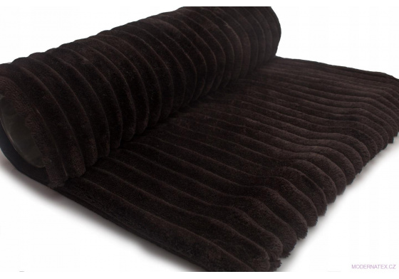 Dekoráční látka MÍNKY PROUZKY barva ČERNÁ 