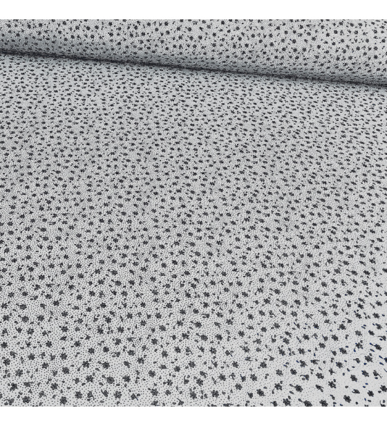 Dekorační dětská bavlněná látka vzor mini kytičky granátové na bílém