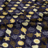 Christmas cotton fabric, by the meter, width 160 cm, Yellow Christmas ornaments on blue