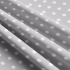 Children's cotton fabrics, by the meter. Dot 22 mm, White on Gray