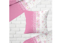Flannel bedding with zipper, color Pink, 140x200 cm