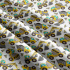 Children's cotton fabric by the meter Construction Machines Grey on White
