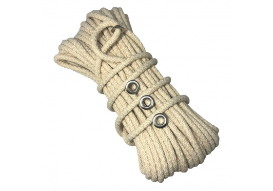 Bavlněno-Polyesterové lano 9 mm x 25 m, barva béžová