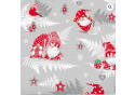 Christmas cotton fabric, by the meter, width 160 cm, Red Elves on Green