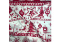 Christmas cotton fabric, by the meter, width 160 cm, Scandinavian Red on White motif