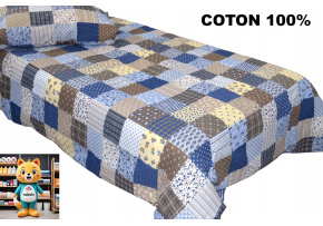 Crepe bedding with zipper, color Blue, 140x200 cm Crepe bedding with zipper, color Blue, 140x200 cm