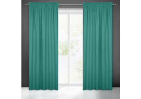 Blackout curtain with pleating tape TURQUOISE 135X270 cm