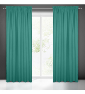 Blackout curtain with pleating tape TURQUOISE 135X270 cm