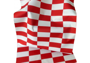 Outdoor fabric for garden loungers and hammocks, White-Red Checkered, 5x10 cm