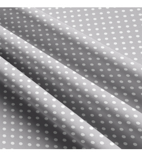 Children's cotton fabrics, by the meter. Dot 4 mm, white on Gray