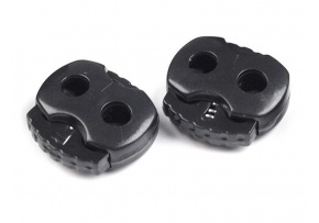 Cord locks with two 5 mm holes, color black