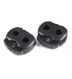 Cord locks with two 5 mm holes, color black