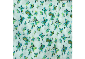 Percale cotton fabrics. Butterflies on Mint