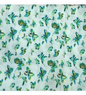 Percale cotton fabrics. Butterflies on Mint