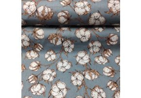 Cotton Fabric Flowers on Grey