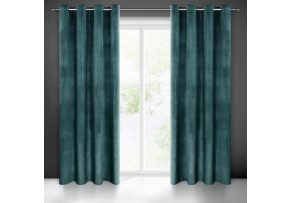 Decorative velvet curtain with eyelets PETROL 140x250 cm Decorative velvet curtain with eyelets PETROL 140x250 cm