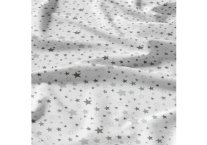 Children's cotton fabric Stars multi Grey on White