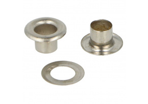 Metal Eyelets 6 mm Chrome - 10 pcs