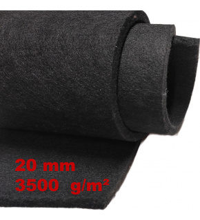 Technical felt 20 mm color Black, width 100 cm