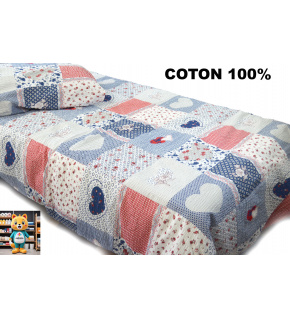 Crepe bedding with zipper, color Blue, 140x200 cm