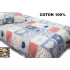 Crepe bedding with zipper, color Blue, 140x200 cm
