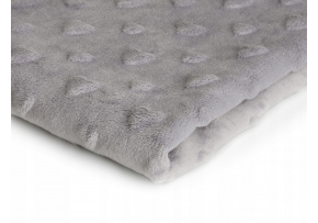 Fabric Mínky Hearts, color Lt. Gray 08