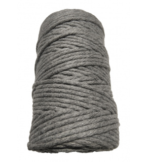 Braided cotton cord color gray 40 m