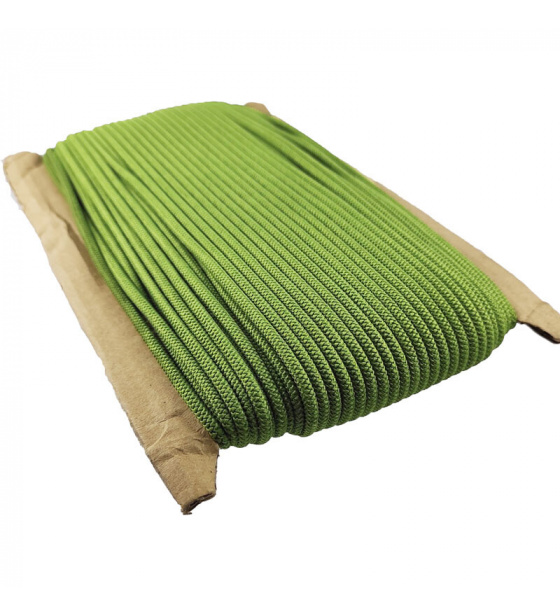 Round colored elastic, 3 mm, 50 m, color green