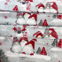 Christmas cotton fabric, by the meter, width 160 cm, Red and Gray Gnomes on Gray