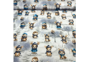 Christmas cotton fabric, by the meter, width 160 cm, pattern Christmas on White 46 Christmas cotton fabric, by the meter, width 160 cm, pattern Christmas on White 46