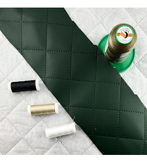 Eco-leather color green quilted with ultrasound 1.45 m x 0.3 m