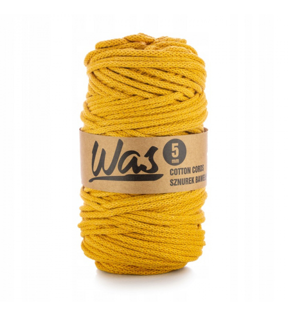 Cotton cord 5mm, 100m, mustard 080
