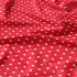 Decorative cotton fabric, by the meter, Mini Hearts White on Red