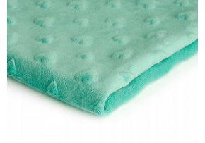 Fabric Mínky Hearts, color Mint 45