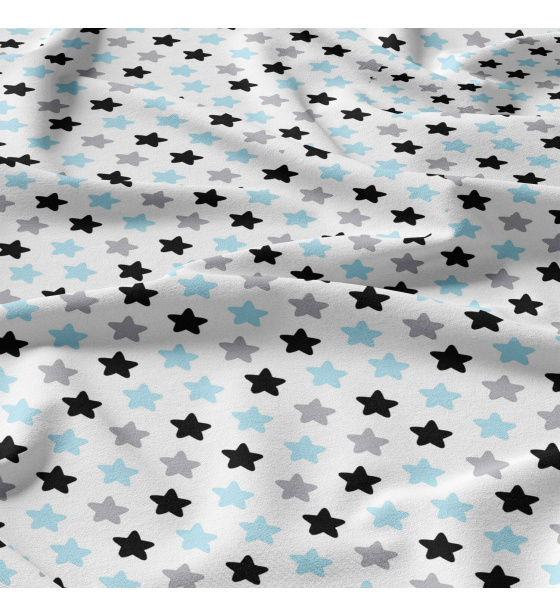 Children's cotton fabric 100% cotton, 125 g/m², width 160 cm, blue gingerbread on white