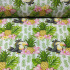 Cotton fabric 100% cotton, 125 g/m², width 160 cm, parrot and pineapple on white