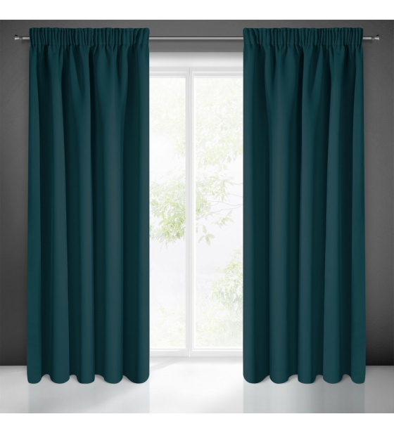 Zatemňovací závěs s řasící páskou PETROL 135X270 cm