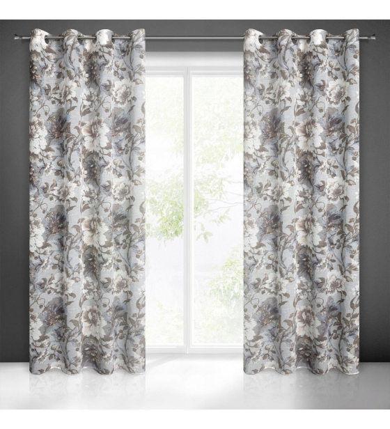 Rideaux motifs Sandra couler blanche 140 x 250 cm