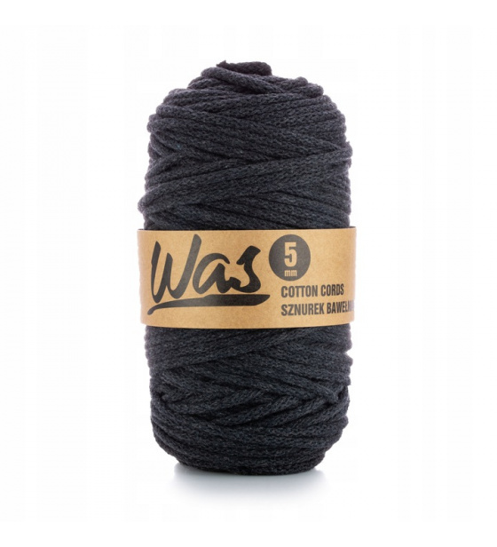 Cotton cord 5mm, 100m, anthracite 360