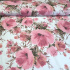 Cotton fabric 100% cotton, 125 g/m², width 160 cm, pink flowers on white
