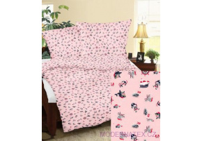 Children's cotton fabric by the meter Whales and Ships on Pink