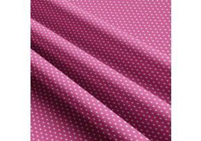 Children's cotton fabrics, by the meter. 3 mm Dot, White on Amaranth