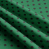 Children's cotton fabrics, by the meter. Dot 10 mm, black on Green